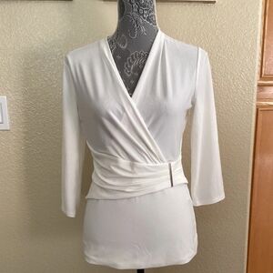 Elegant White Wrap Top Size Medium from White House Black Market